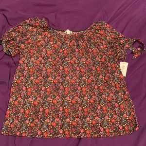 Style & Co Tie on off blouse size S NWT